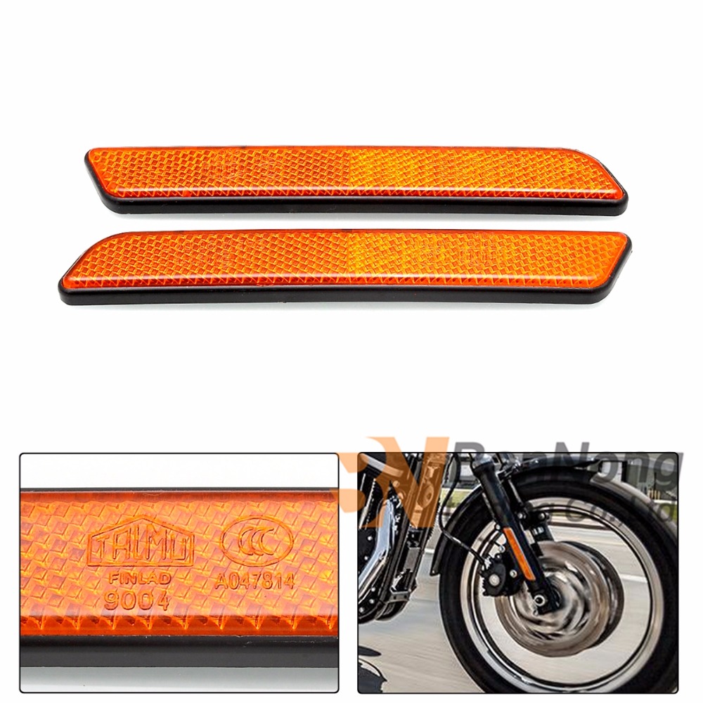 Ҹ Sportster 883 1200 XL ̳  ϷƮ ۶̵   V-ε   Ʈ ũ  ݻ /Motorcycle Front Fork Leg Reflector Safety Warning For Harley Sports